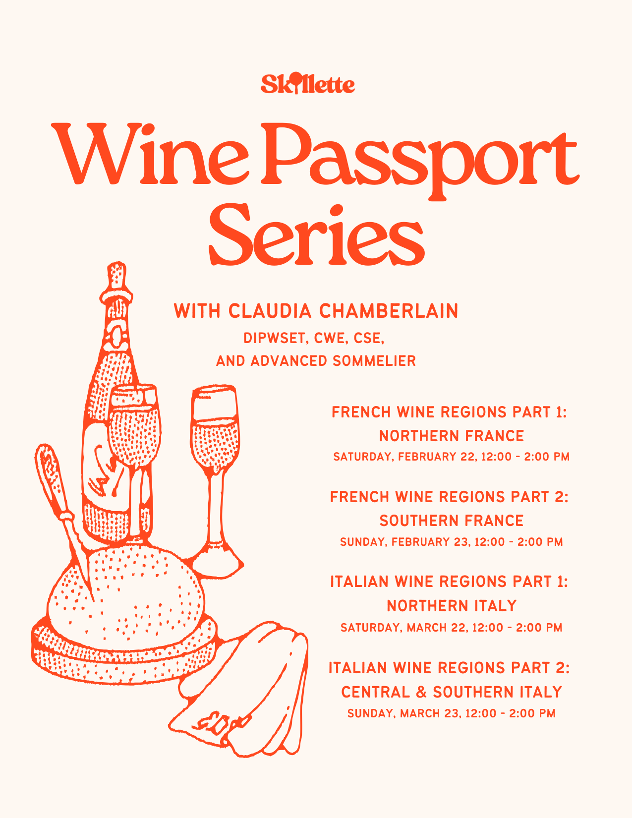 Wine Passport Series with Claudia Chamberlain: The Wine of France (2/23-24/2025)