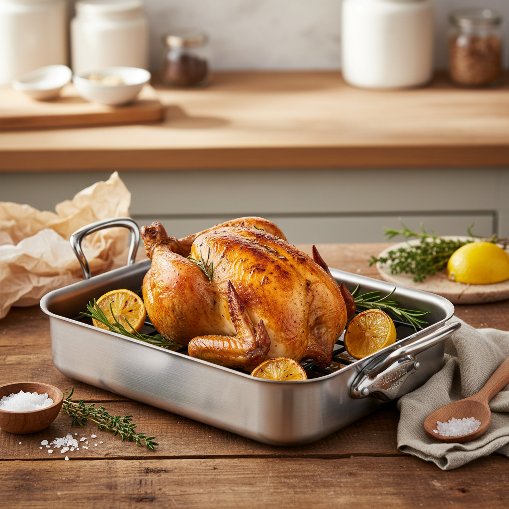 Mauviel 1830 Stainless-Steel Roasting Pan with Rack, 15.7 x 11.8-In — image 4