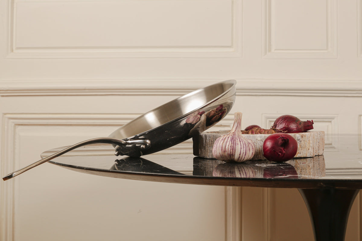 Mauviel M'Cook stainless-steel fry pan in use