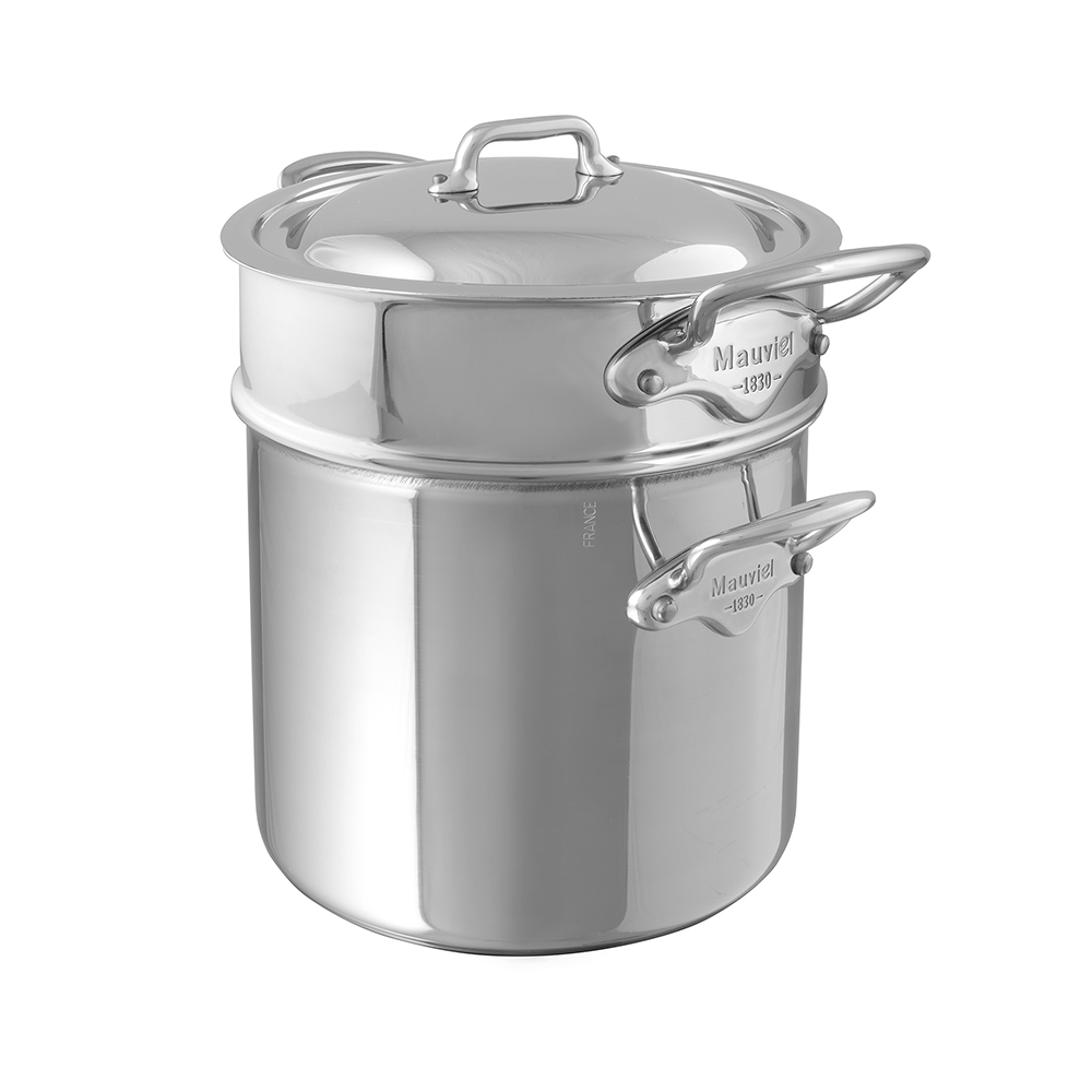 Mauviel 1830 Stainless-Steel 3-Piece Pasta Set with 9.7-Qt Stockpot
