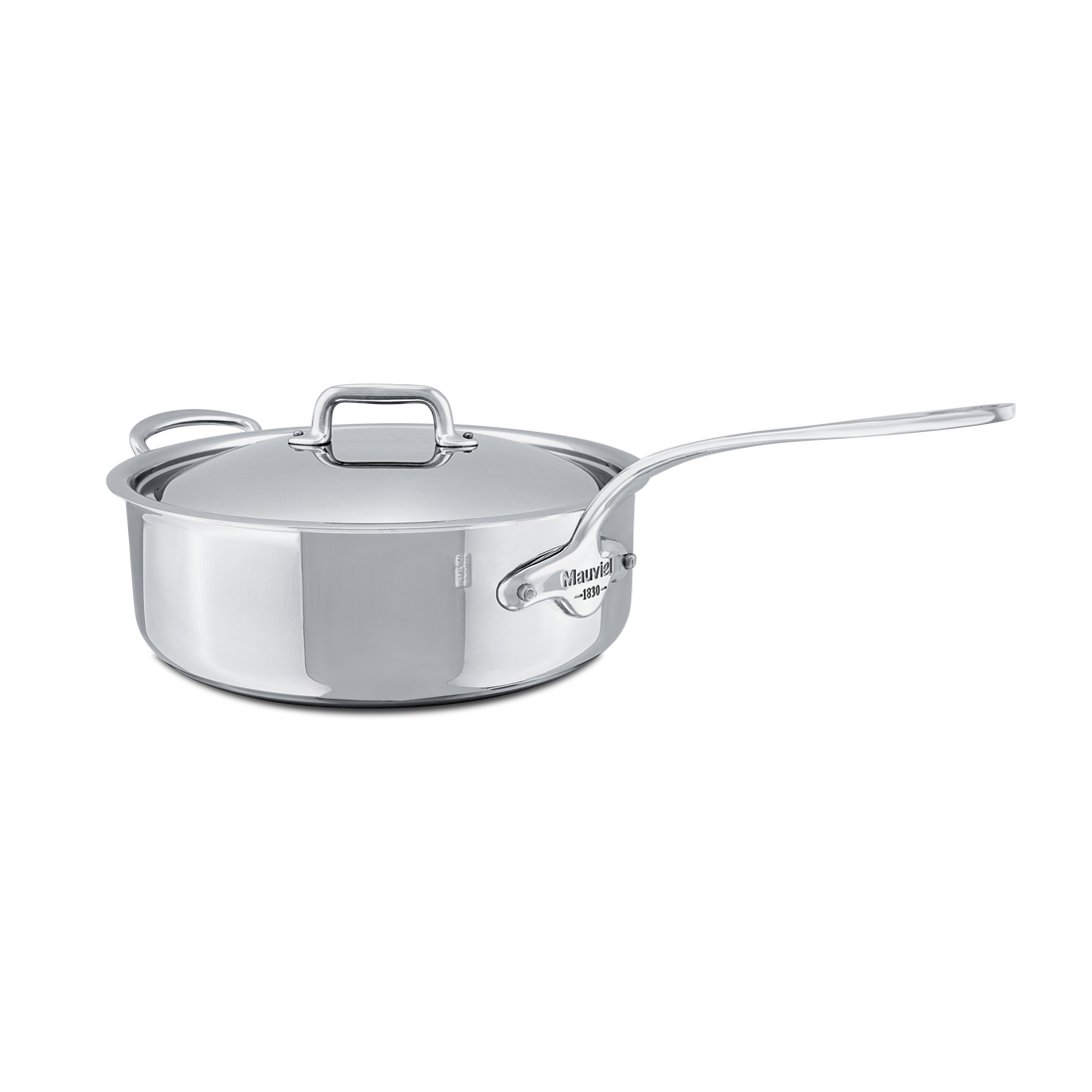 Mauviel 1830 M'COOK 5-Ply Stainless-Steel Saute Pan with Lid, 6.2-Qt