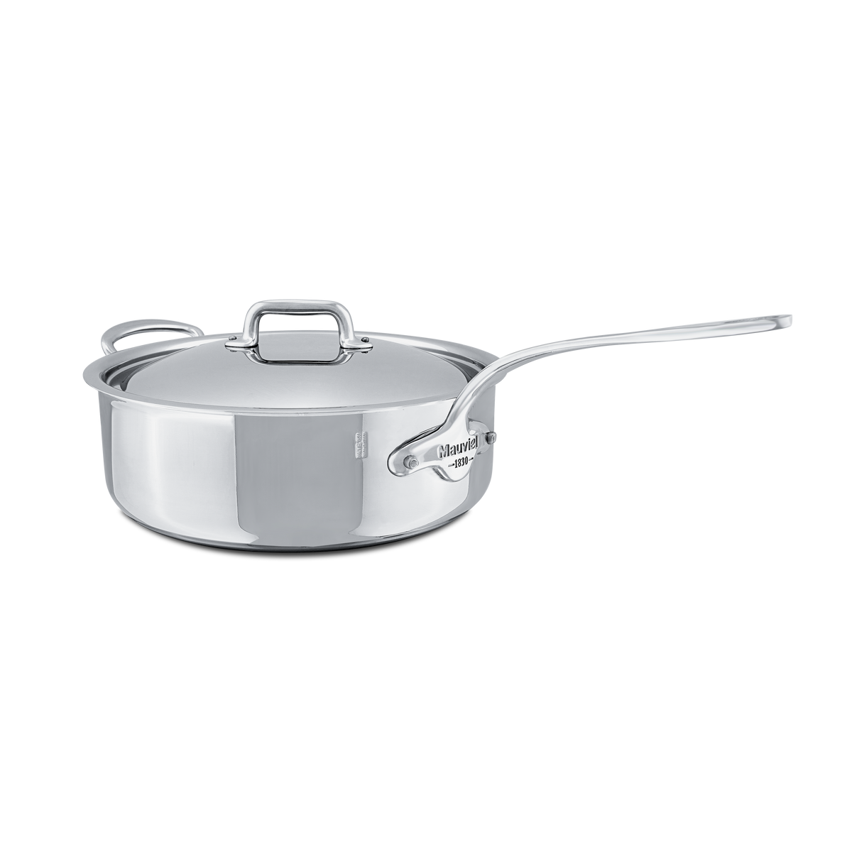 Mauviel 1830 M'COOK 5-Ply Stainless-Steel Saute Pan with Lid, 6.2-Qt
