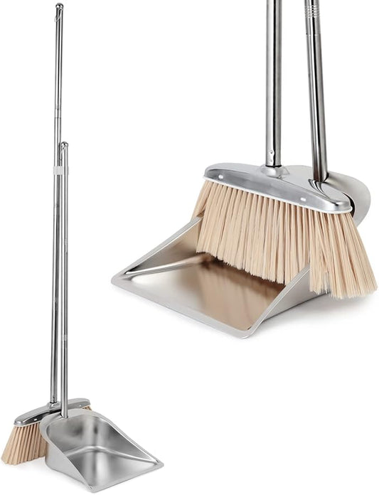 Broom and Dustpan Set, stainless steel